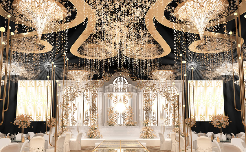 留坝花木兰喜事汇金色大厅效果展示